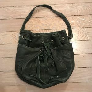 Green drawstring purse/backpack